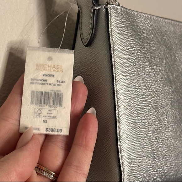 Michael Kors Silver Women's Bag Purse with Cardholder NWT - Picture 7 of 10